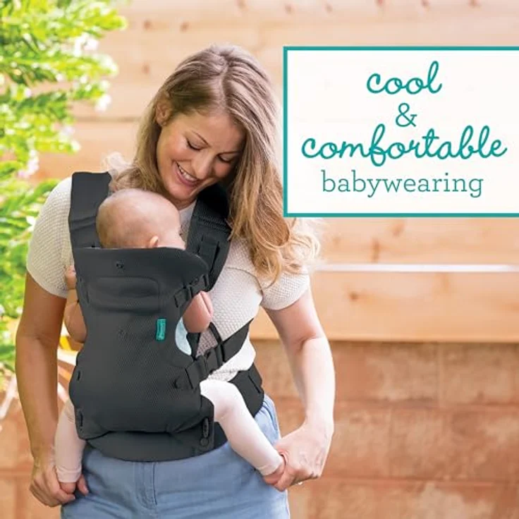 Infantino BKids Babytrage Flip Advanced, Bauch- und Rückentrage mit 4 Positionen, schwarz, für Babys von 3,6 bis 14,5 kg – Bild 4