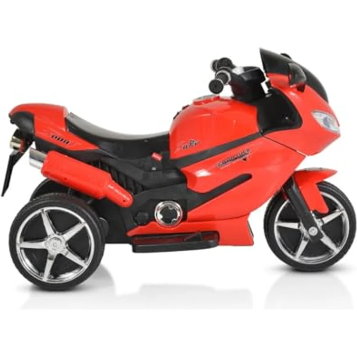 Moni Elektro-Kindermotorrad Comet HZBB-1188, Belastbarkeit 30 kg, drei Räder Musik, MP3, Rückwärtsgang in Schwarz – Bild 4
