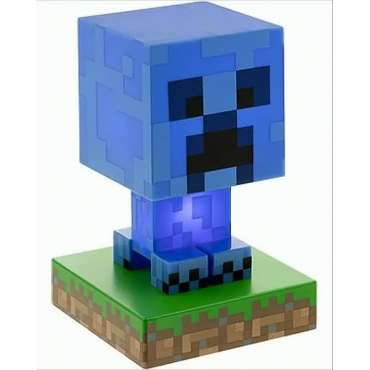 Paladone Minecraft - Charged Creeper Icon Licht, leuchtende Figur aus PVC, 12 cm, blau