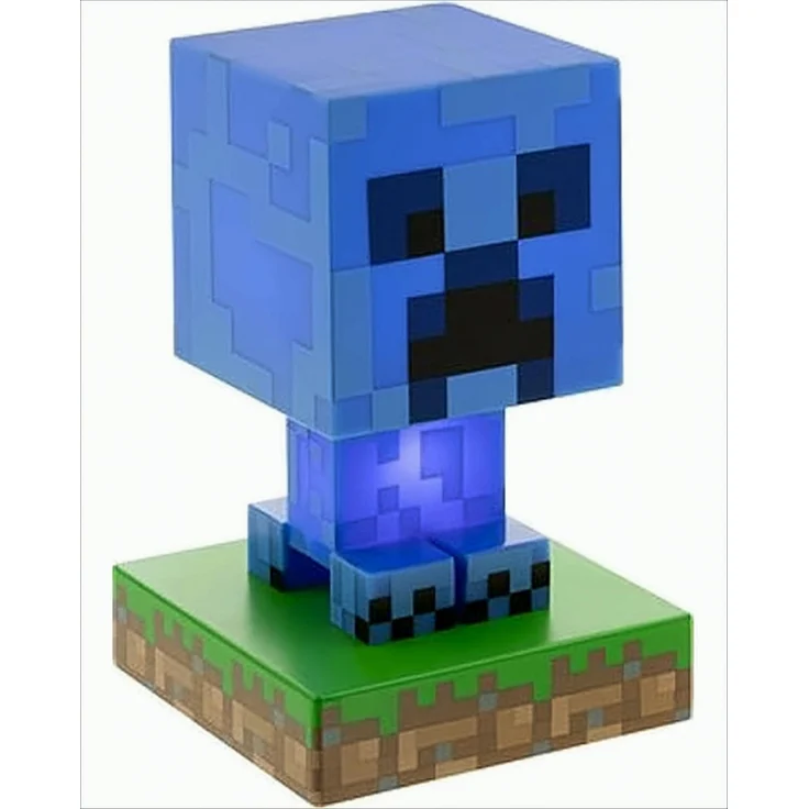 Paladone Minecraft - Charged Creeper Icon Licht, leuchtende Figur aus PVC, 12 cm, blau