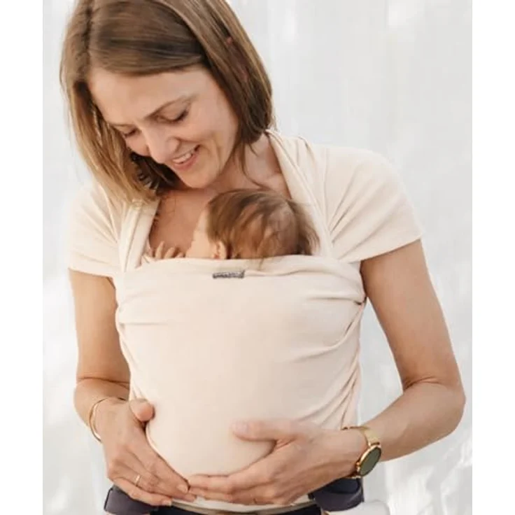 Hoppediz - Elastisches Tuch 5,40 m creme uni, kbA Baumwolle ca. 5,40 x 0,50 m – Bild 4