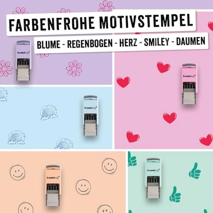 trodat edy®Fix Motivstempel Daumen 2,0 x 2,0 cm, grün, pastell-grünes Gehäuse, 1 St. – Bild 6