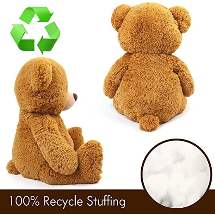 LotFancy Teddybär 50cm, Kuscheltier aus Plüsch mit hochwertigen Materialien, Braun, ideales Geschenk für Kinder und Freundinnen, Geburtstag, Valentinstag – Bild 5