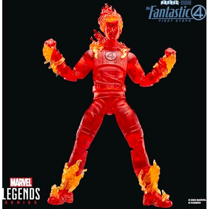 Hasbro The Fantastic Four: First Steps Marvel Legends Actionfigur Human Torch, 15 cm, vollbeweglich mit 2 austauschbaren Händen – Bild 5
