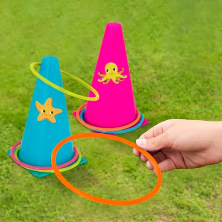 B. Toys Wurfspiel Kinder, Ringwurfspiel mit Kegeln und Eierlauf Spiel – Garten, Kindergeburtstag, Kindergarten und mehr – Indoor und Outdoor Spielzeug für Kinder ab 3 Jahren – Bild 9