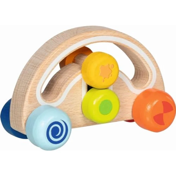 Goki Spielfahrzeug Schiebe-Auto - Twirly-wirly, Greiffahrzeug aus hochwertigem Holz, bunt – Bild 2