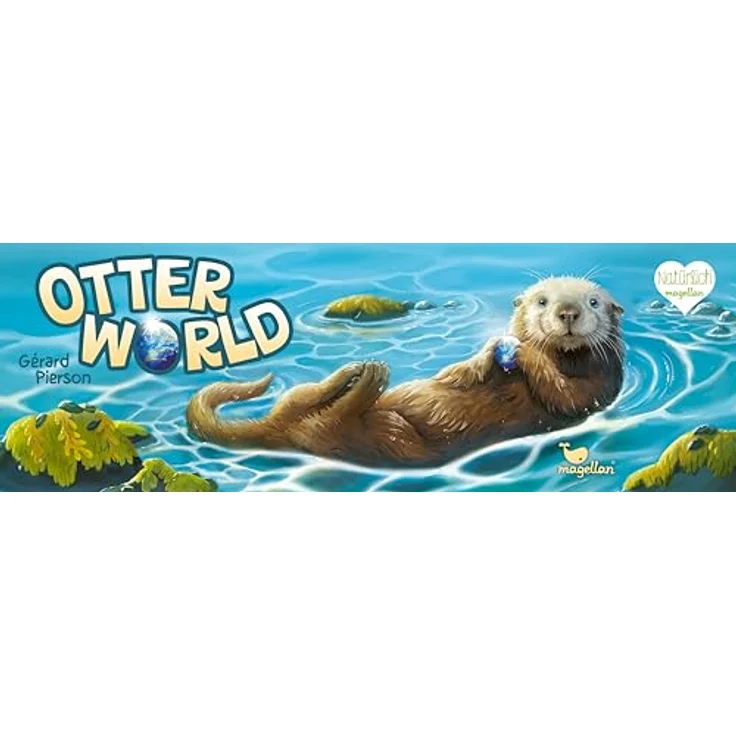 Magellan Otter World, Familienspiel mit beweglichem Spielfeld und niedlichen Otter-Illustrationen, produziert in Deutschland – Bild 1