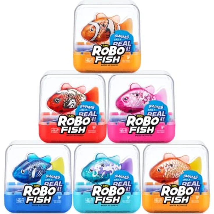 ROBO ALIVE Robo Fish Series 3 Roboter-Fisch, 2er Pack, Blau und Rot, schwimmt in mehrere Richtungen, batteriebetrieben, Spielzeugfisch, Poolspielzeug – Bild 9