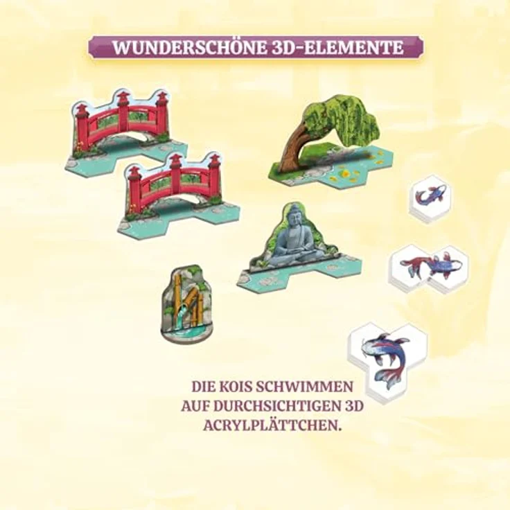 KOSMOS 687465 Koi, taktisches Kennerspiel für 1-4 Spieler, Brettspiel mit hochwertigen 3D-Objekten und wunderschönen Illustrationen – Bild 5