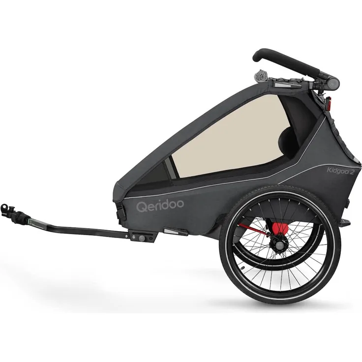 Qeridoo Kidgoo 2 (2026) Kinderfahrradanhänger Pacific Blue – 18 Zoll Räder, Schiebegriff, stabil & komfortabel