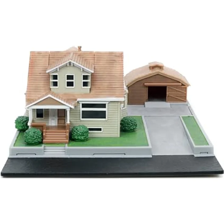 Jada Toys Fast & Furious Dom Toretto Haus Diorama mit Garage, 2 Metall-Nanofahrzeugen (Dodge Charger & Toyota Supra), 360° Nachbildung für Fans ab 8 Jahren – Bild 2