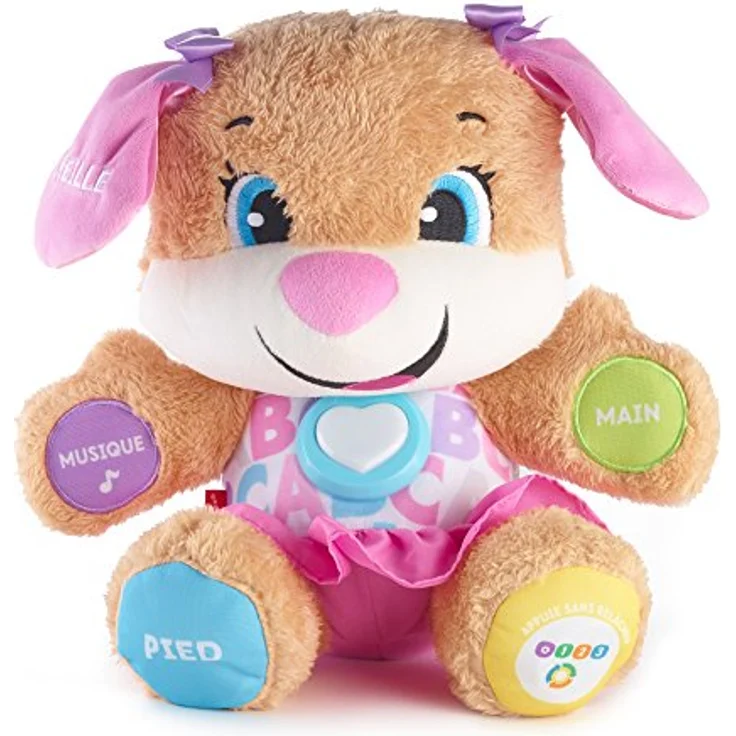 Fisher-Price Lernspaß Hundefreundin, Sprechendes Kuscheltier mit Smart-Stages-Technologie, Französisch, für Babys ab 6 Monaten – Bild 1