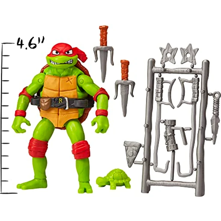 TEENAGE MUTANT NINJA Turtles Raphael Basic Figure, 11,4 cm bewegliche Sammelfigur mit Doppel-Sais und Zubehör – Bild 3