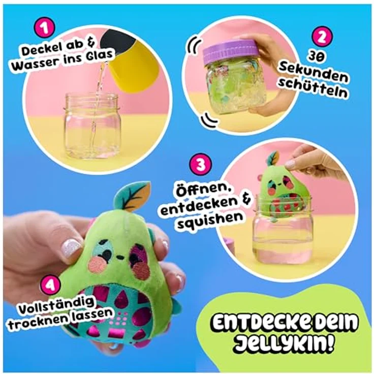 Magic Jellykins Sammelplüschfreunde, magisches Wasser-Reveal Spielzeug im Glas, 1 von 20 Charakteren, für Kinder ab 4 Jahren – Bild 3