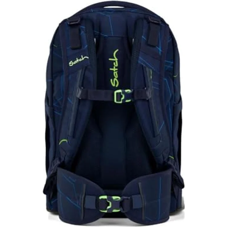Satch pack Schulrucksack Set 2tlg. inkl. Schlamperbox, 30 Liter, 3D Soft-Mesh Rückensystem, Blue Tech – Bild 5