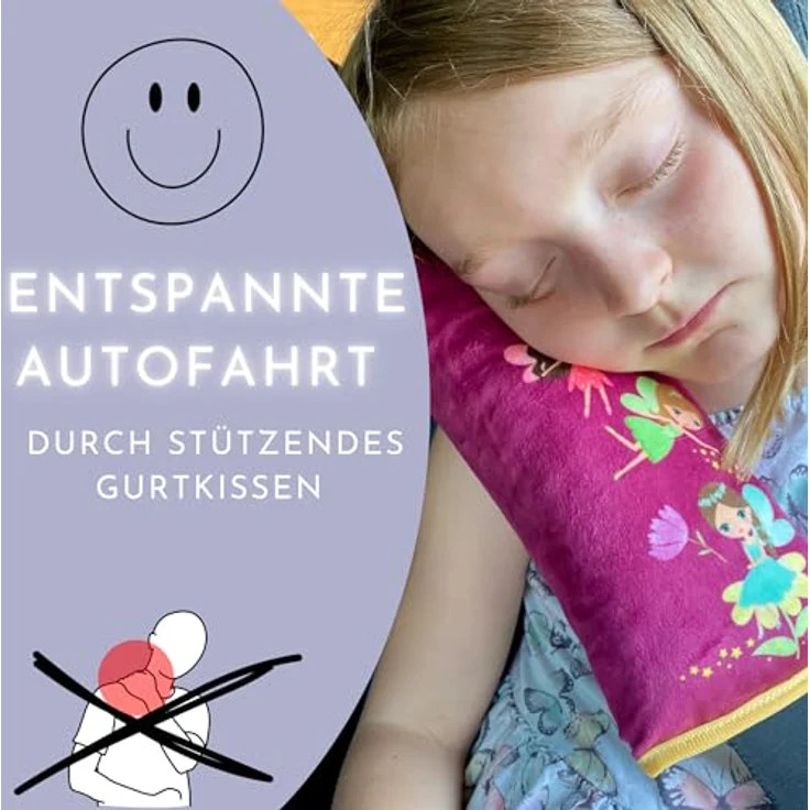 HECKBO 2x Fee Gurtschoner + 2x Fee Kissen, Auto Zubehör Set mit ergonomischem Design und pflegeleichtem Bezug – Bild 3
