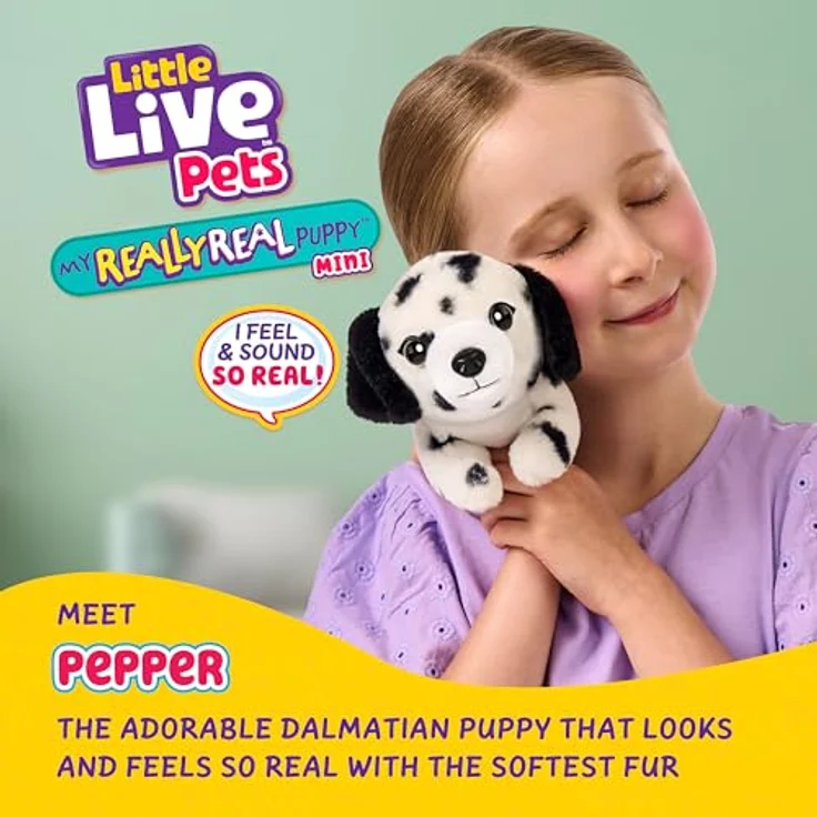 Spectron Little Live Pets Pepper, interaktiver Plüschwelpe Dalmatiner mit über 20 Geräuschen und Reaktionen, kuschelig-weich – Bild 2
