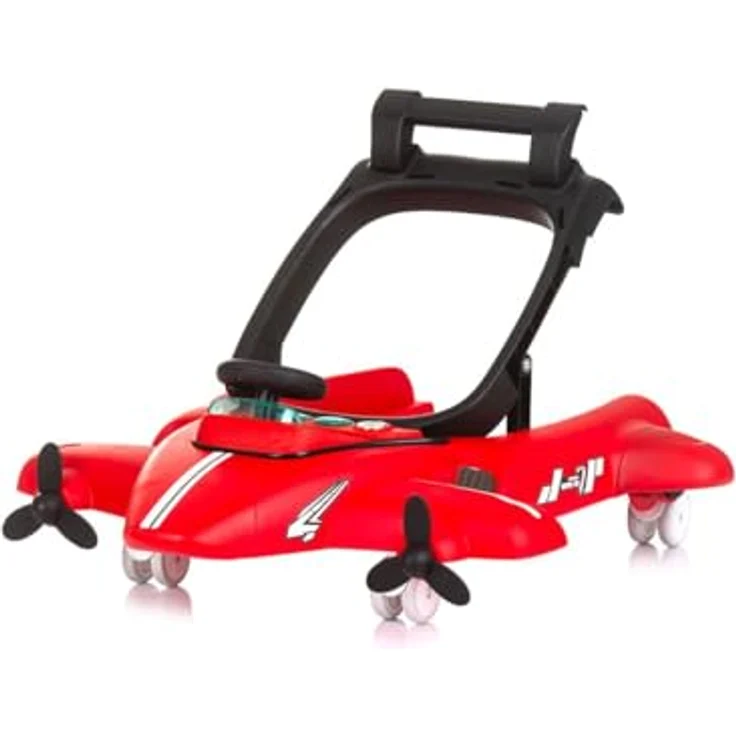 Chipolino Lauflernhilfe Airplane 3 in 1, Schiebespielzeug mit Musik, rot, höhenverstellbar, klappbar, ab 6 Monaten – Bild 5