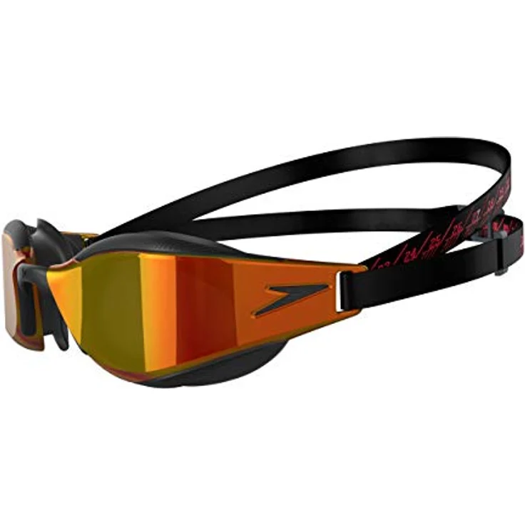 Speedo Fastskin Hyper Elite Mirror Goggles, Verbessertes Design, Komfortabler Stil, Schwarz und Silber, Erwachsene Unisex Größe – Bild 2