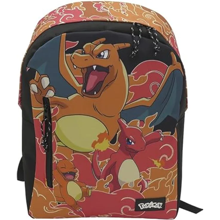 CYPBRANDS Charmander Jugend-Rucksack, anpassbar an Pokémon-Trolley, orange, 30 x 14 x 42 cm