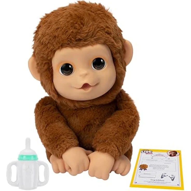 LITTLE LIVE PETS Lil’ Baby Monkey, interaktives Spielzeug mit über 40 Geräuschen, braun – Bild 3