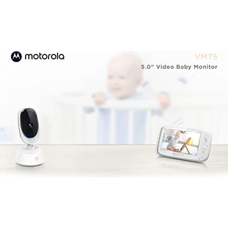 Motorola Nursery Babyphone mit Kamera VM75 - 5-Zoll-Elterneinheit, Nachtsicht, Zoom, Zwei-Wege-Kommunikation - Weiß – Bild 2