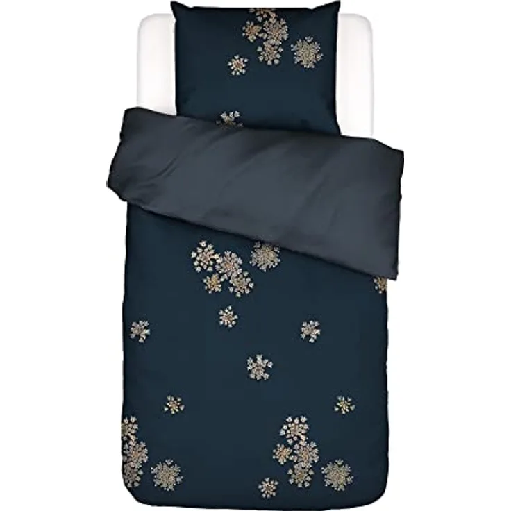 ESSENZA Bettwäsche Lauren Blumen Baumwollsatin Indigo Blue, 155x220 + 1 x 80x80 cm, 401296-100DE-010, 155x220 + 1x 80x80 cm