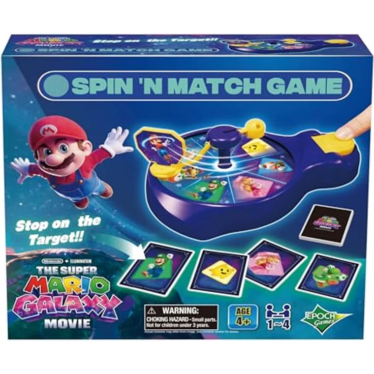 EPOCH Games Super Mario Galaxy Movie Spin'n Match Game, Geschicklichkeitsspiel für 1-4 Spieler, fördert Konzentration und Reaktionen, für Kinder ab 4 Jahren – Bild 2