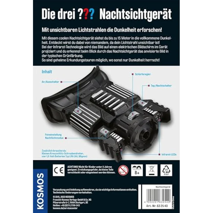 Kosmos Die drei??? - Nachtsichtgerät mit Infrarottechnik, Sichtweite 15 Meter, für Detektivspiele ab 8 Jahren – Bild 2