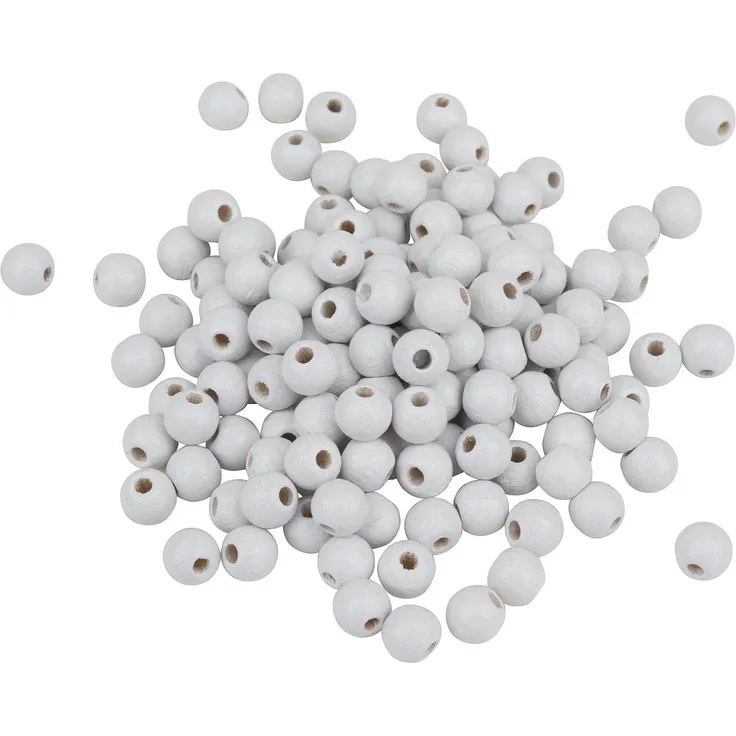 Knorr Prandell Bastelperlen, 125-tlg, Ø 6 mm, aus Buchenholz, speichelfest, bunt