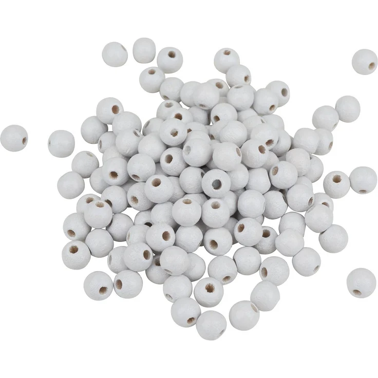 Knorr Prandell Bastelperlen, 125-tlg, Ø 6 mm, aus Buchenholz, speichelfest, bunt