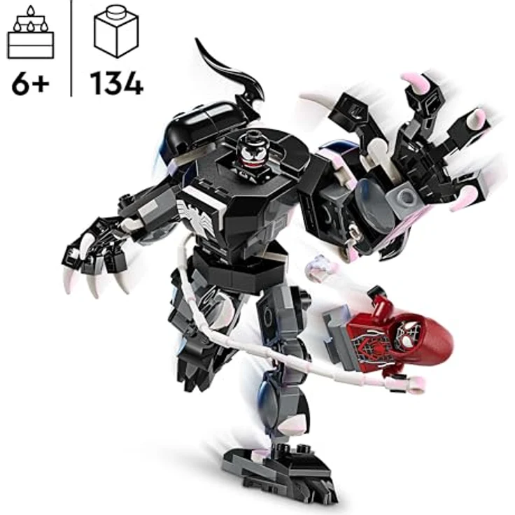 LEGO Marvel Venom Mech vs. Miles Morales, bewegliche Actionfiguren für Kinder, Spider-Man-Set mit Mini-Figuren für Superhelden-Duelle, Spielzeug-Geschenk für Jungen und Mädchen ab 6 Jahren 76276 – Bild 2