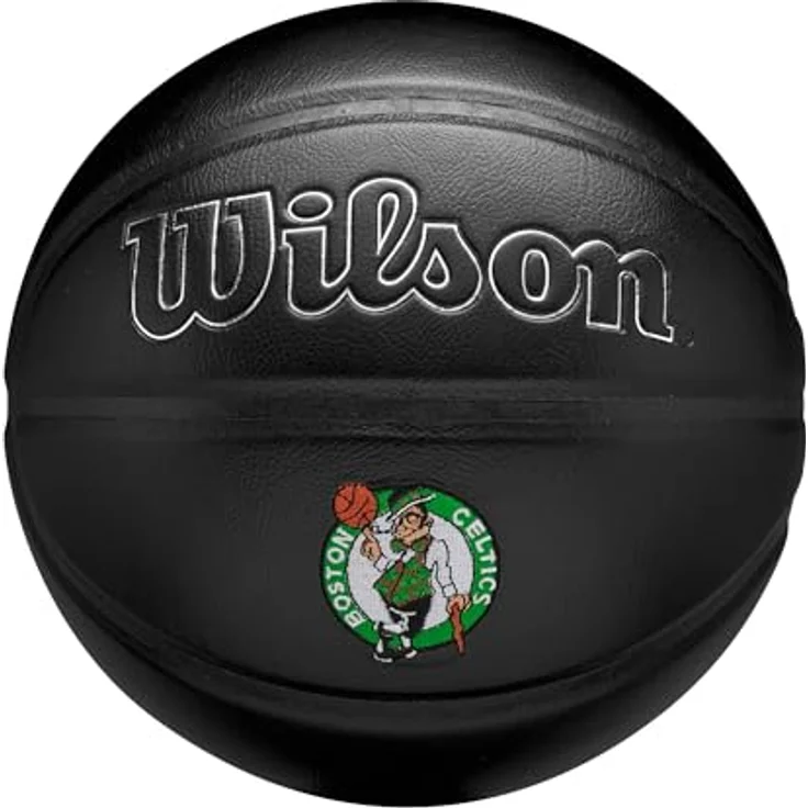 Wilson Boston Celtics NBA Basketball, Lederverbundstoff mit gesticktem Mannschaftswappen für Innenbereich – Bild 1