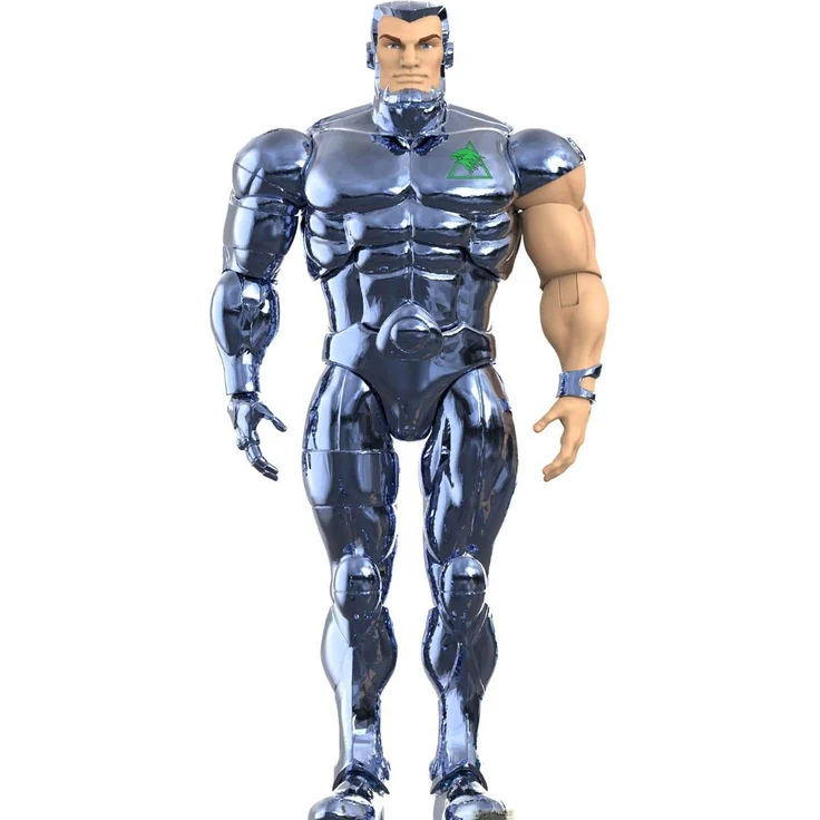 Super7 SilverHawks Ultimates Actionfigur Steelwill, Toy Version Vac Metal, 18 cm, voll beweglich mit Zubehör