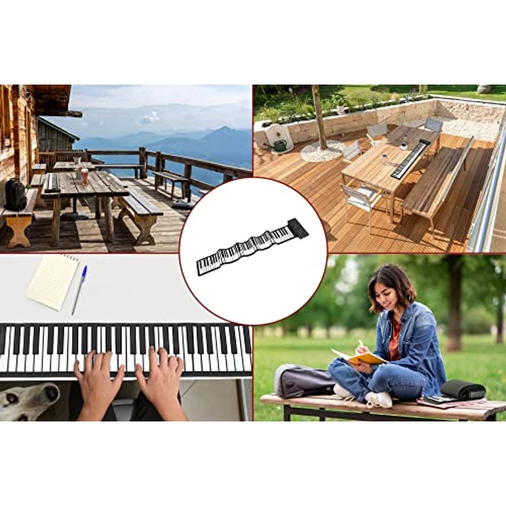 McGrey RA-88 Rollpiano - Faltbares Klavier zusammenrollbar für Transport - Li-Ionen Akku - Praktisch & leicht - Inkl. Ladekabel und Pedal – Bild 3