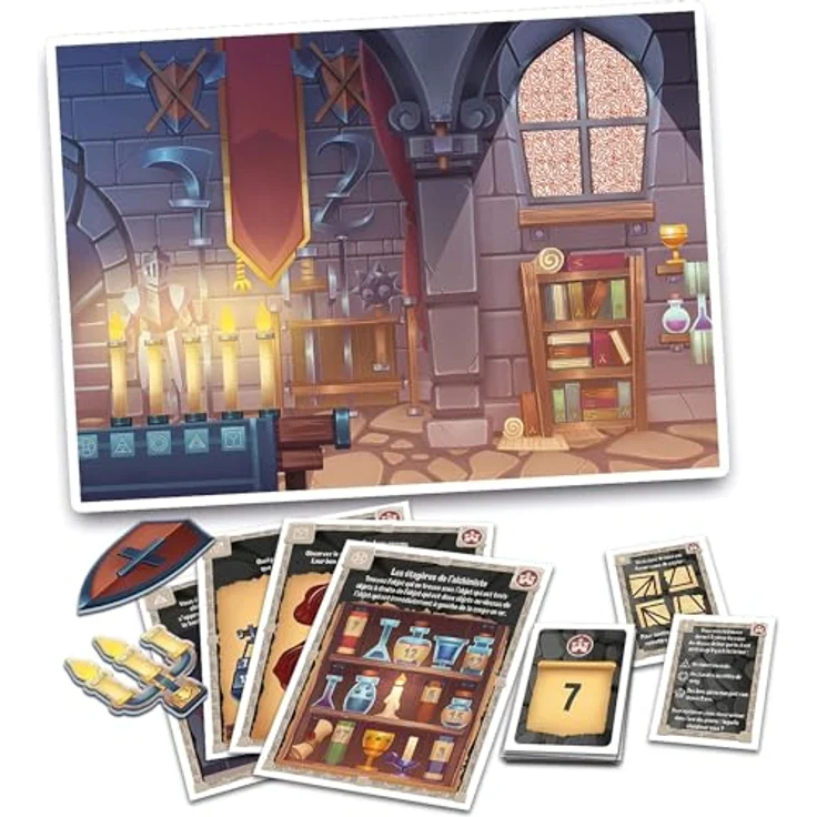 Clementoni Escape Game 52430, Brettspiel mit 3 Abenteuern (Weltraum, Pharaonengrab, Schloss), Mehrfarbig, Französisch – Bild 4