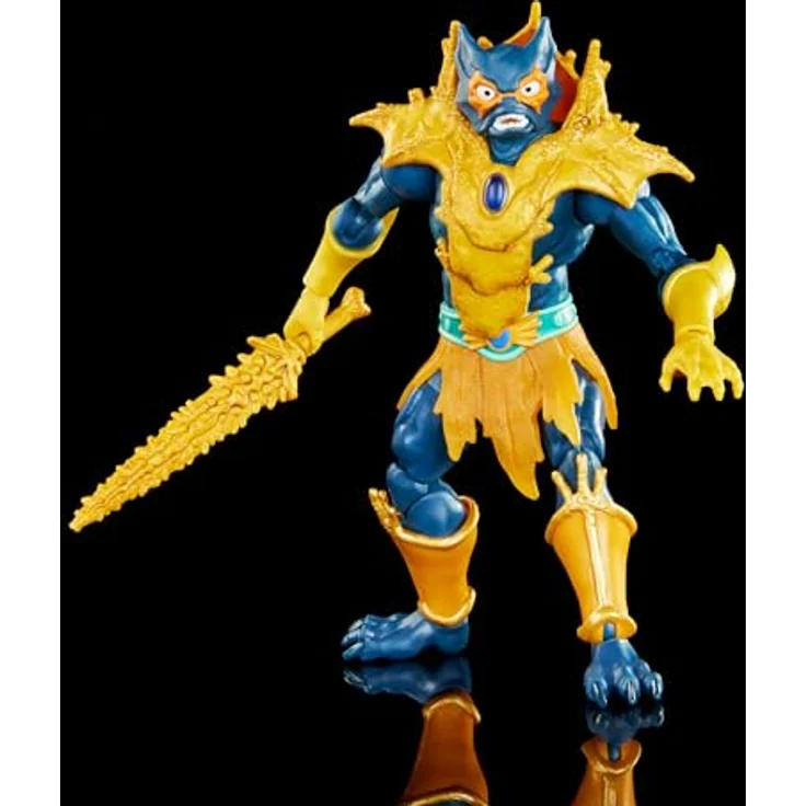 Masters of the Universe Mer-Man Actionfigur, 18 cm mit 30 beweglichen Gelenken, Waffen und austauschbaren Köpfen, für Kinder ab 6 Jahren, HLB47 – Bild 3