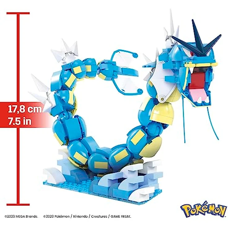 MEGA POKÉMON Karpador Evolutionsset - 411-teiliges Bauset mit Garados und Wasserlandschaft für dynamische Ausstellmöglichkeiten, 12 Verbindungspunkte, für Kinder ab 8 Jahren, HNT95 – Bild 5