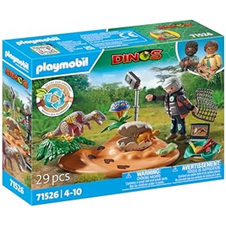 Playmobil® Konstruktions-Spielset Stegosaurusnest mit Eierdieb (71526), Dinos, (29 St), Made in Europe – Bild 3