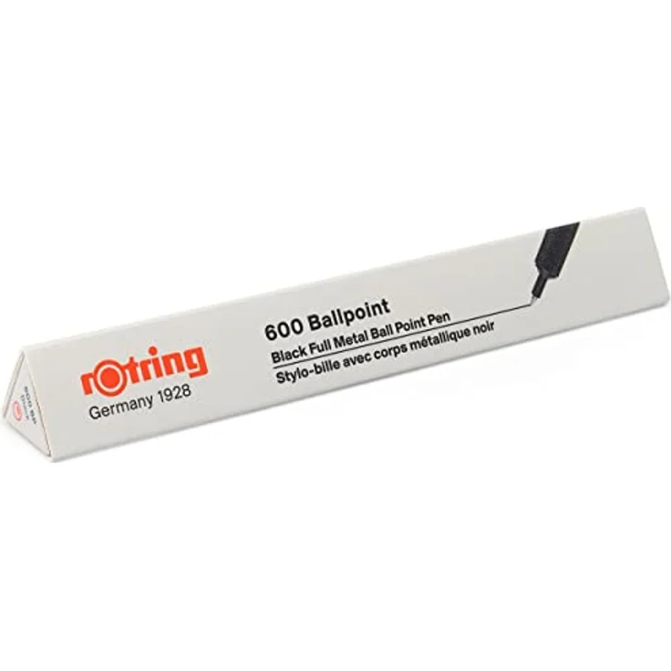 Rotring 600 Juodas, Kugelschreiber mit Metallgehäuse, Druckmechanismus, Schwarz, Geschenkbox – Bild 5