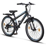 Chillaxx Bike Escape Premium Mountainbike in 24 und 26 Zoll Fahrrad für Mädchen Jungen Herren und Damen - 21 Gang Schaltung (24 Zoll, Schwarz-Blau V-Bremse)