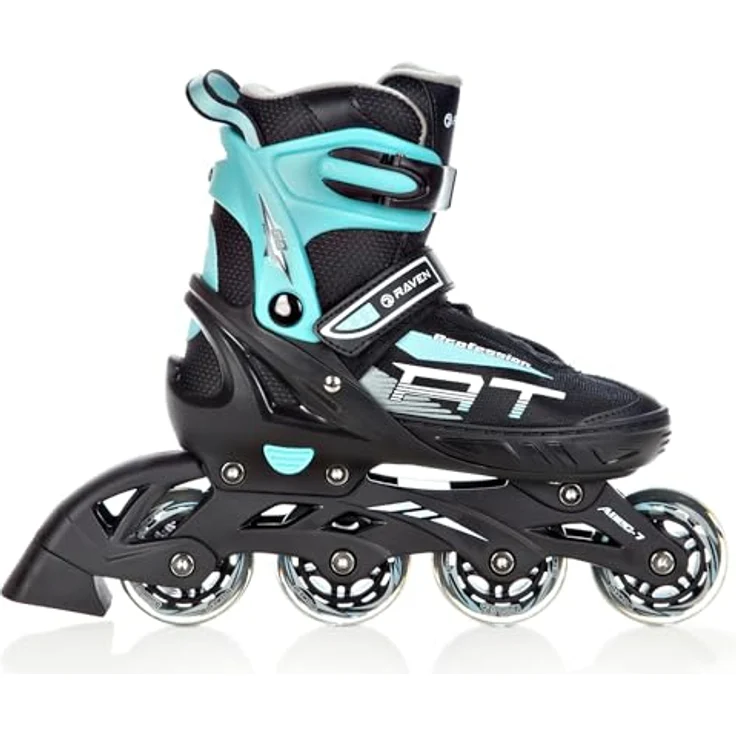 RAVEN Profession Inlineskates Inliner 2in1 mit Schlittschuhen verstellbar (Black/Mint ohne Kufen, 38-42) – Bild 1