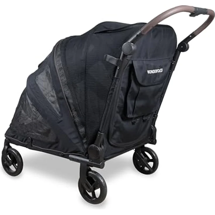 WONDERFOLD PFL Pet Large Premium Flat Fold Stroller, Tier-Buggy in Schwarz, Textil, 65x111x85 cm – Bild 4