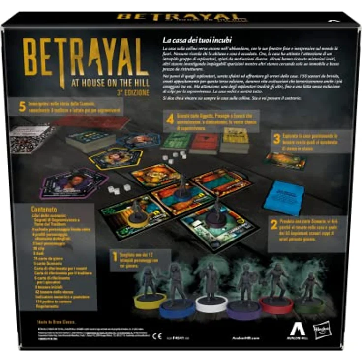 Avalon Hill Betrayal at House On The Hill, Mehrfarbig, One Size - Strategie- und Kooperationsspiel mit gruseligen Szenarien und hochdetaillierten Figuren – Bild 5
