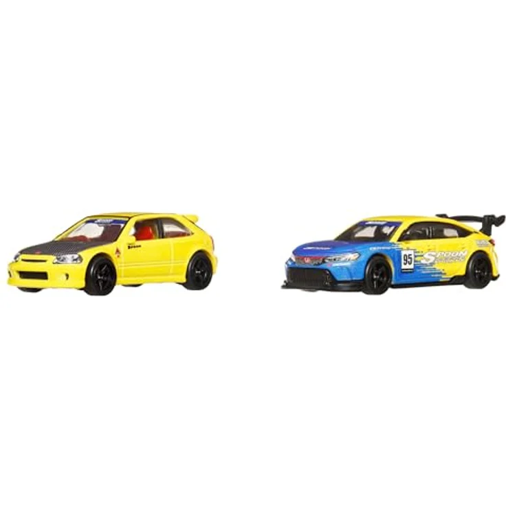 Hot Wheels Premium 2-Pack Spielzeug-Auto - Honda, Maßstab 1:64, mit Die-Cast Karosserien und Real Riders Reifen – Bild 2