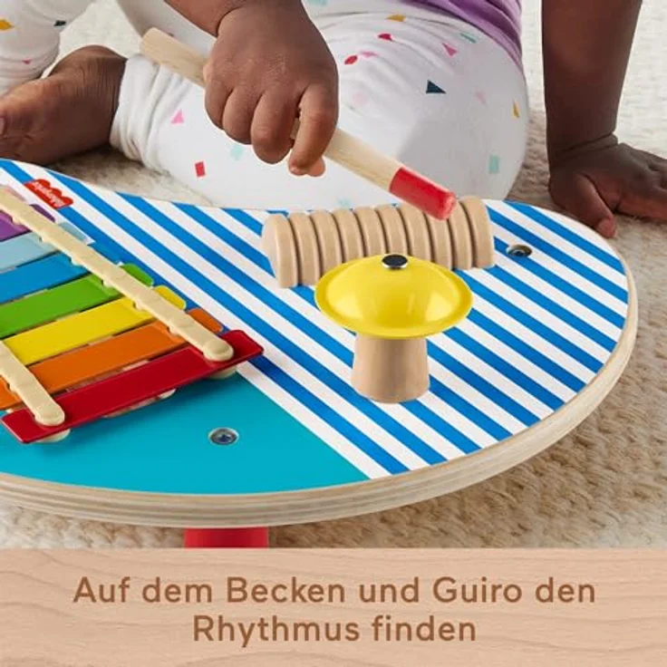 Fisher-Price® Holz-Musiktisch mit Percussion-Instrumenten, fördert Feinmotorik und Kreativität, FSC-zertifiziert – Bild 6
