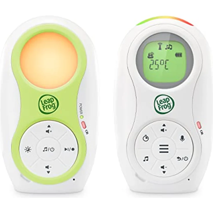 LeapFrog LF80 Babyphone Audio-Überwachung, Digitales Babyfon mit Zwei Akkus, große Reichweite Babyphone ohne Kamera, Temperatursensor, Erinnerungsfunktion, Geräuschanzeiger, Nachtlicht, Stimmaufnahme – Bild 1