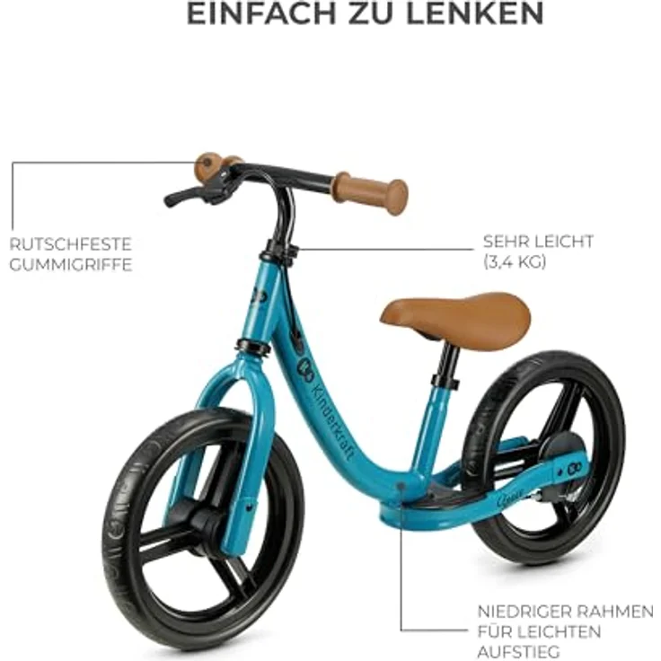 Kinderkraft SPACE2 Laufrad, Höhenverstellbar, 12 Zoll Schaumstoffreifen, Metall, ab 2 Jahre, modernes Design, rutschfester Griff – Bild 3