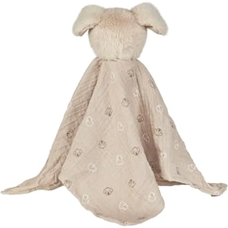 Sterntaler® Schmusetuch Träumli-Set Hund Lucky, Musselin Kuscheltuch mit Befestigungsband und passendem Windeltuch, grau mit allover Print – Bild 2