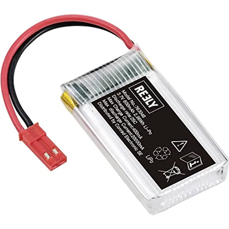 Reely Modellbau-Akkupack (LiPo) 3.7 V 800 mAh, 1 Zelle, 25 C, Softcase BEC, XH Balancer Anschluss